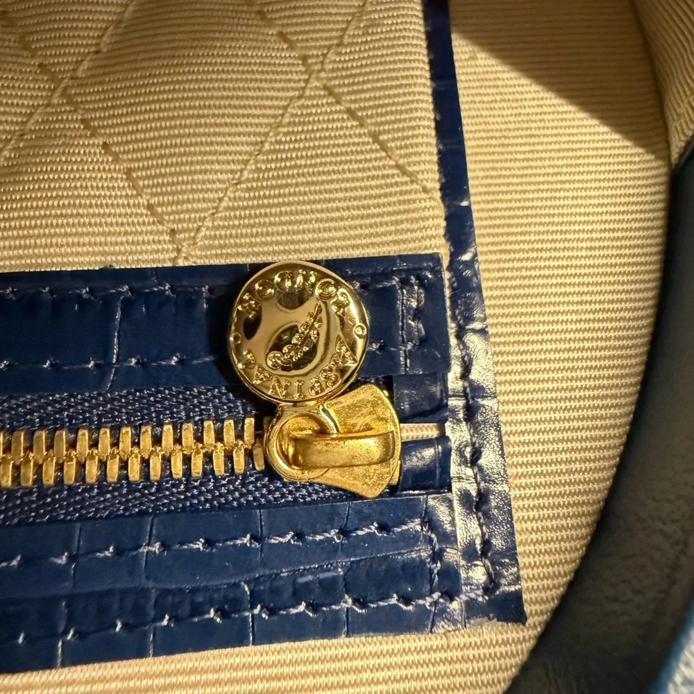 Aspinal of London Hat Box crocodile-embossed patent leather bag